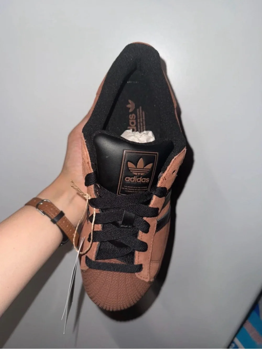 Brown Adidas Superstar Suede Sneakers